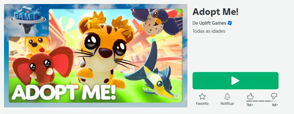 Adopt Me no Roblox para crianças