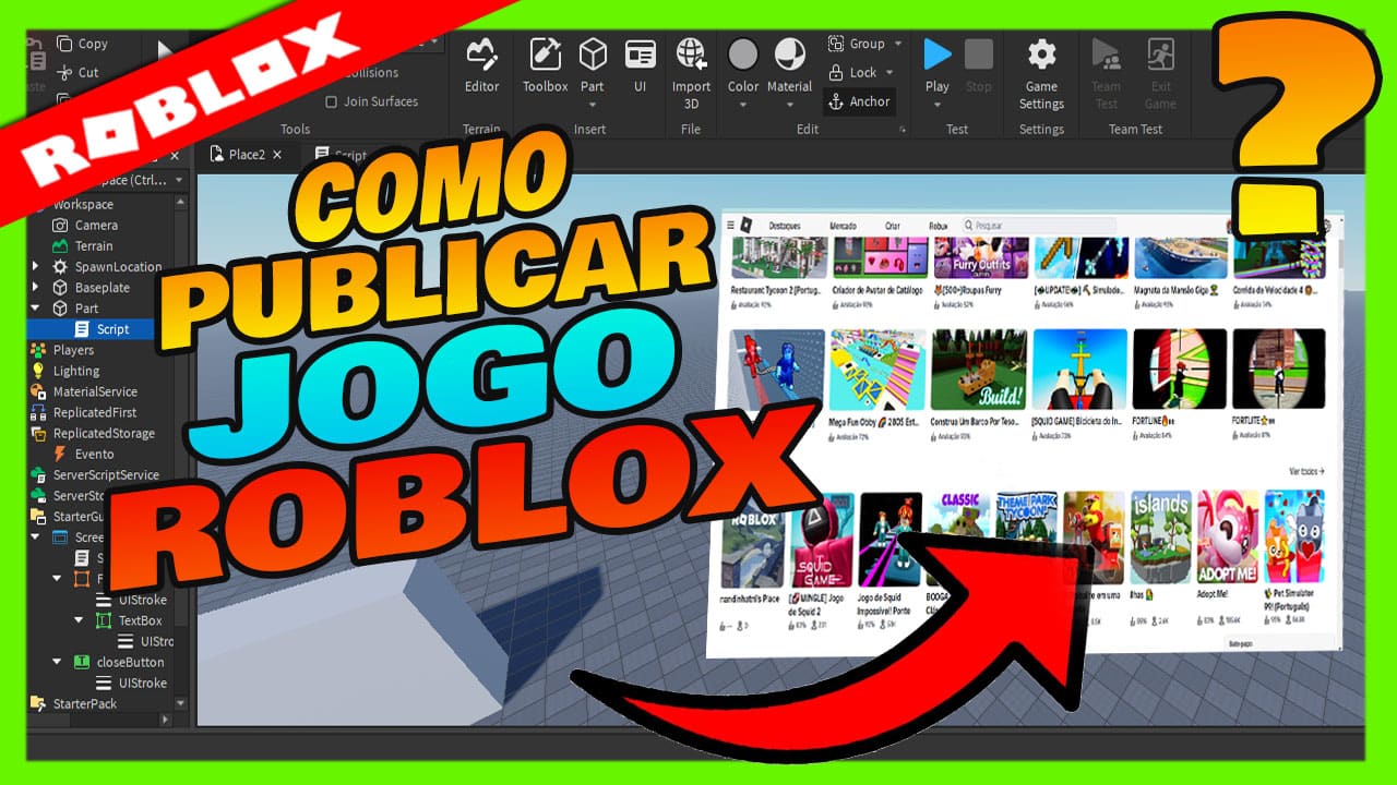 como publicar jogo no roblox