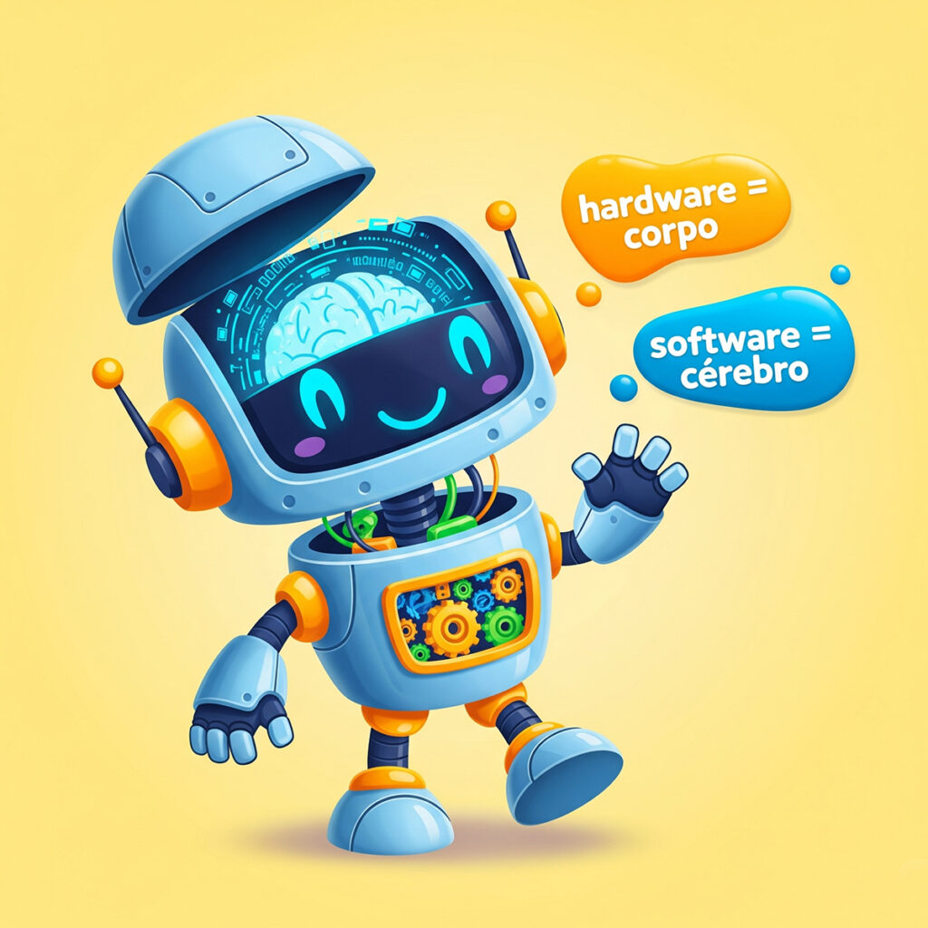 a diferença entre hardware e software explicados para crianças1