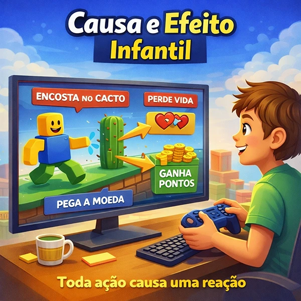 causa e efeito toda acao causa uma reação progrmação para crianças