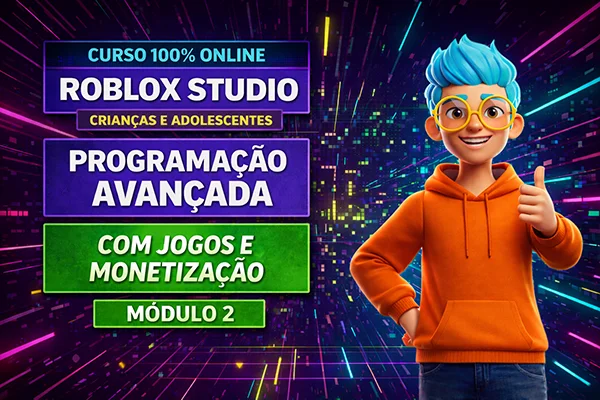 Curso Roblox 2 para crianças e adolescentes
