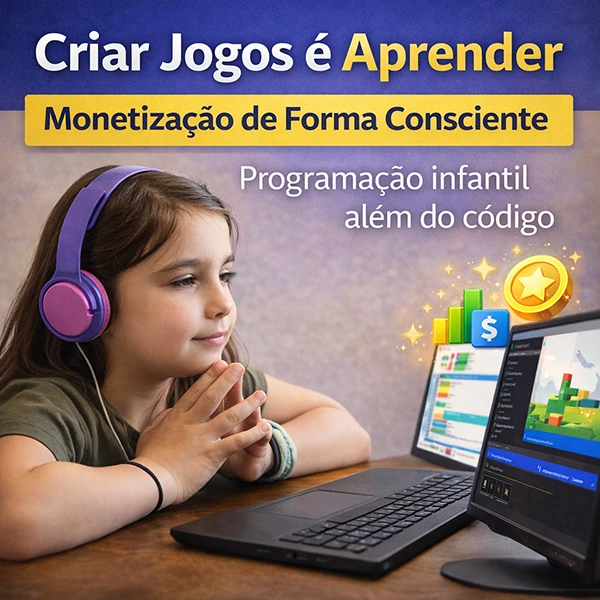criar jogos é aprender monetização de forma consciente programação infantil além do código