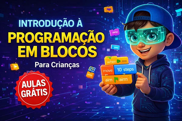 Aula Experimental de Programação em Blocos para crianças