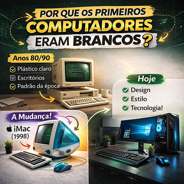 porque os computadores de antigamente eram brancos