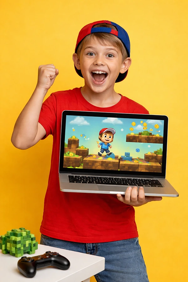 Crianças aprendendo em cursos de programação para crianças e adolescentes