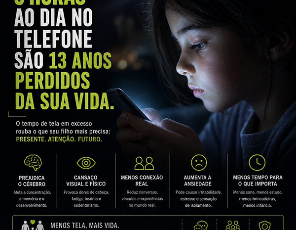  Tempo de Tela Infantil: 5 Horas por Dia no Celular Podem Virar 13 Anos da Vida