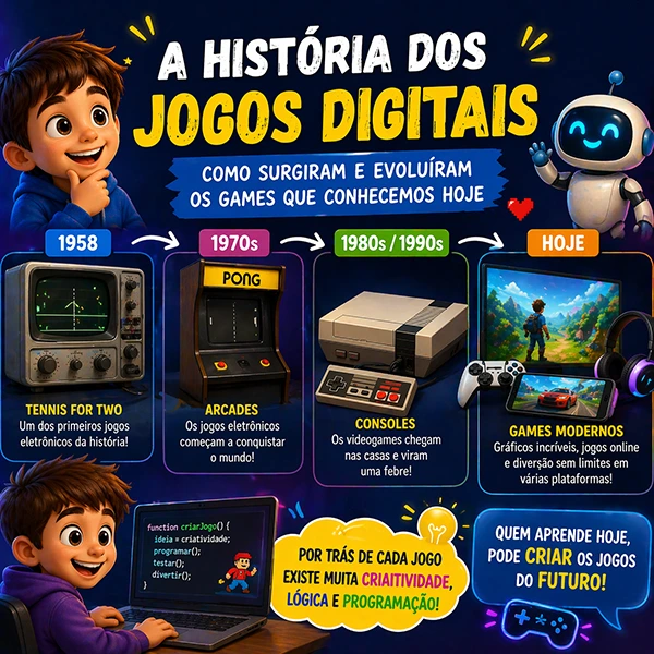 a historia dos jogos digitais saiba tudo programacao para crianças