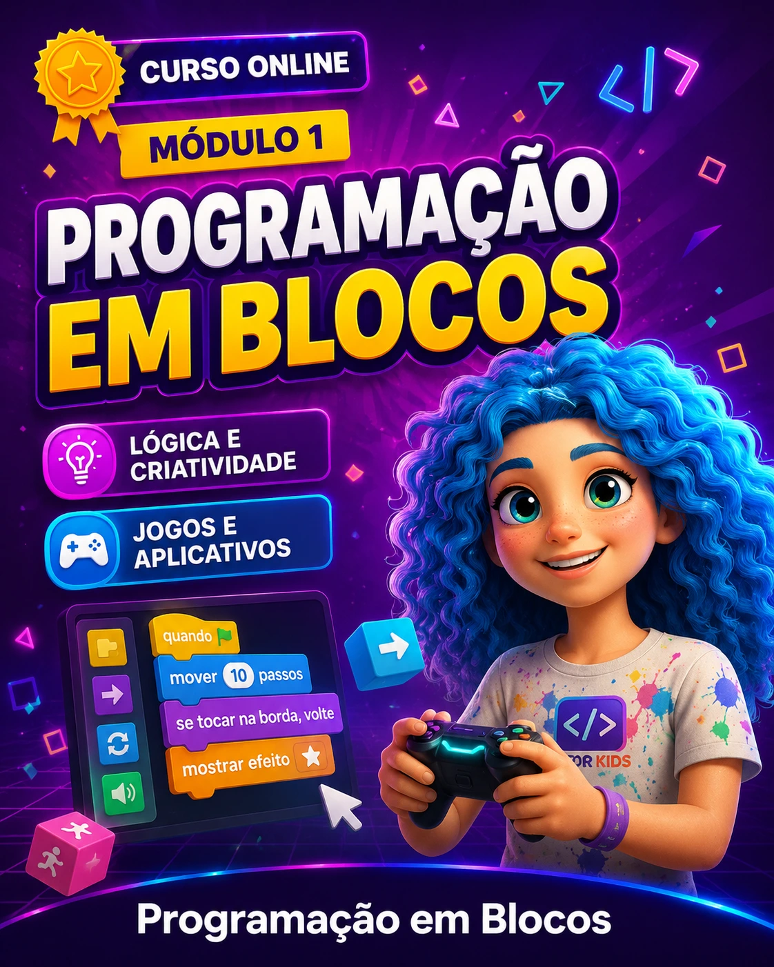 Curso online de Programação em Blocos para crianças